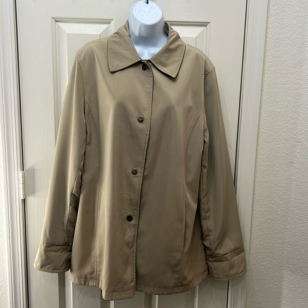 Jacket Raincoat Reversible Waterproof Natural Tan… - image 1